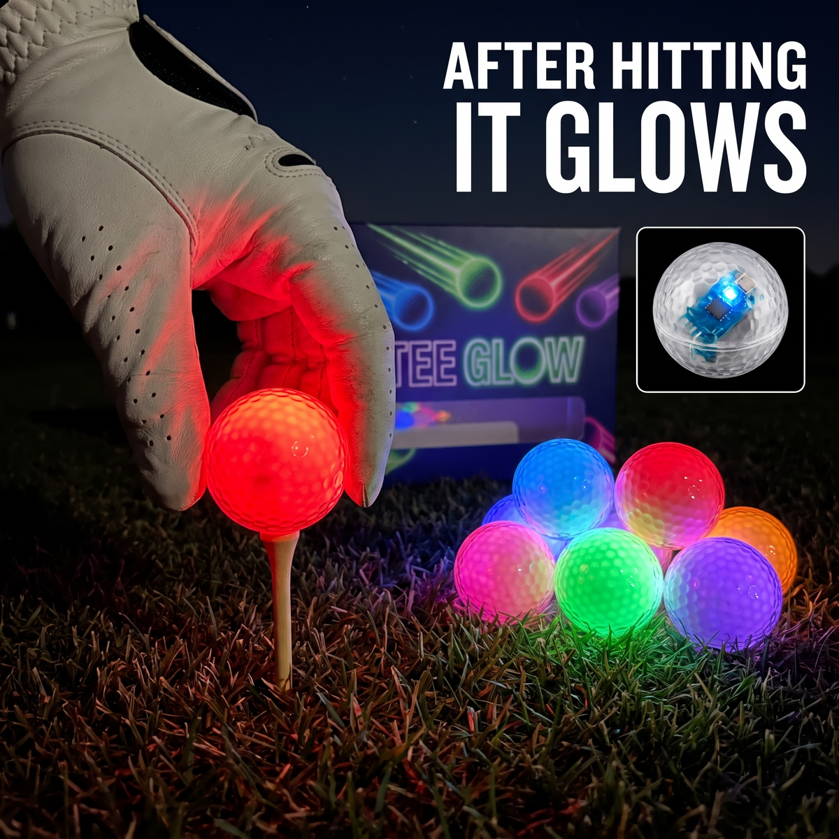 TeeGlow™ LED Golf Balls - 6 Pack